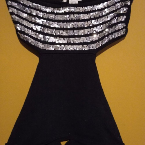 MNG Jeans Halterneck Top L New Black Silver Sequins