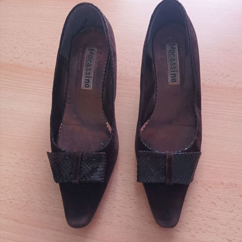 Winter suede pumps size 37, brown