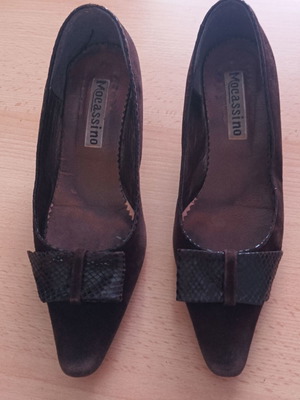 Winter suede pumps size 37, brown