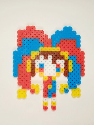 Pomni Pixel Art handmade from The Amazing Digital Circus with fuse beads
