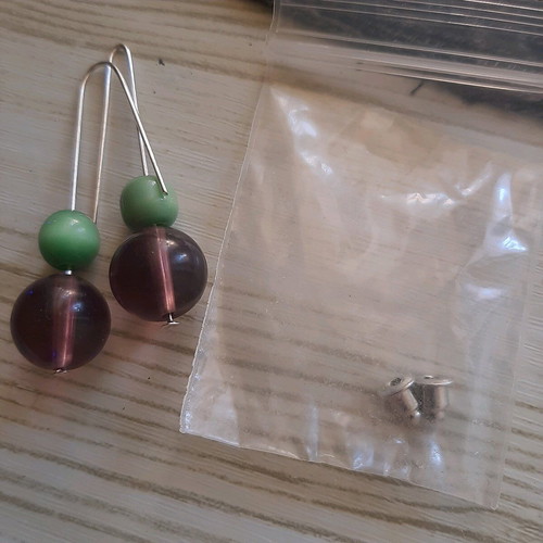 Beaded earrings handmade new with clasps
