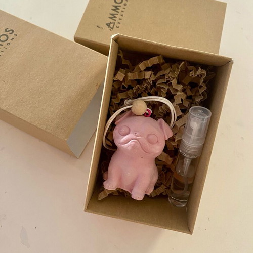 Pug Dog Aroma Car Diffuser new, handmade, adjustable scent