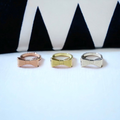 Bow ribbon silver 925 ring new