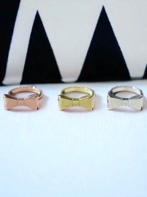 Bow ribbon silver 925 ring new