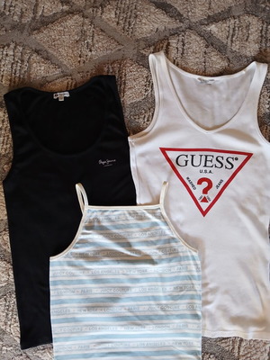 Pepe Jeans, Guess, Juicy Couture tops used, pack of 3, sizes XS-S