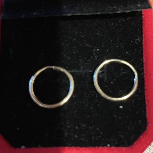 14K gold hoop earrings, tested by jeweler
