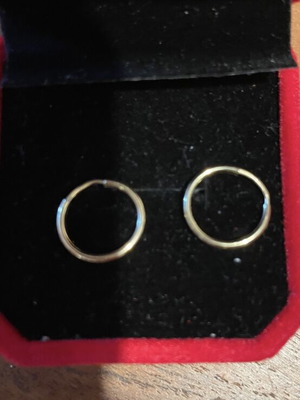14K gold hoop earrings, tested by jeweler