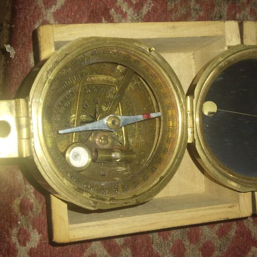 Brass compass used, antique
