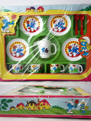Vintage 1982 Smurfs Tea Set New, Made in Italy