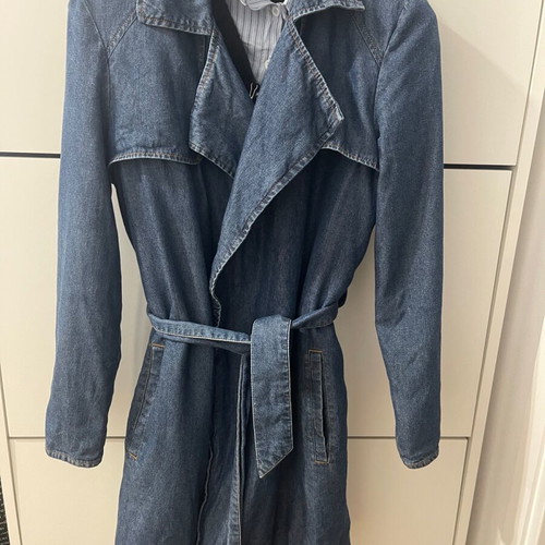 Marks & Spencer denim trench coat used, blue, size M