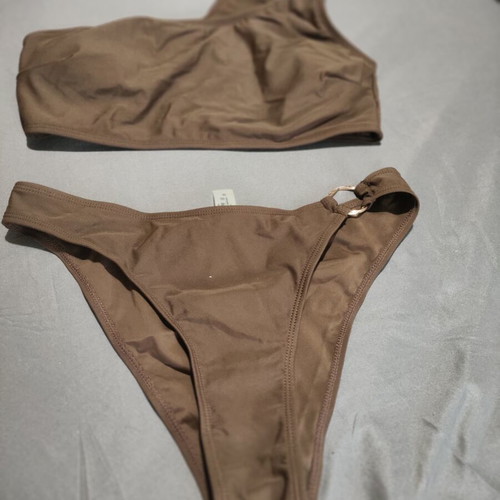 Bikini swimsuit new, brown, size M-L, padded cups and high-waisted bottom