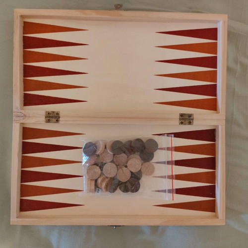 Backgammon new, small lightweight wooden