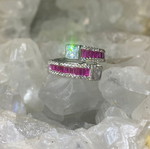 Silver Ring with Natural Ruby and Topaz new