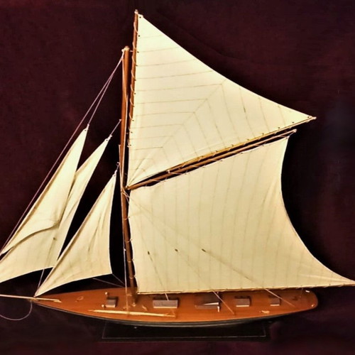 Wooden Handmade Racing Sailboat Like New Large Size