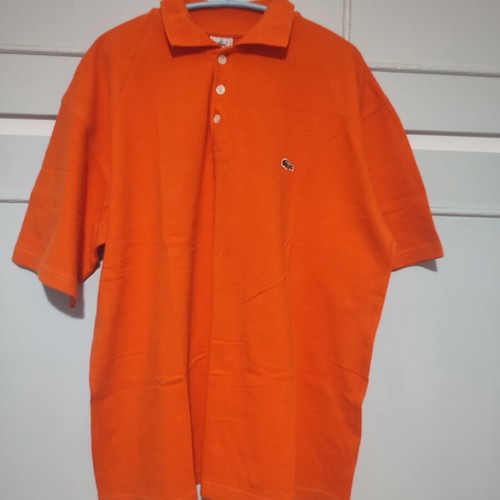 Lacoste Vintage Polo Shirt XXL Orange 100% Cotton Used
