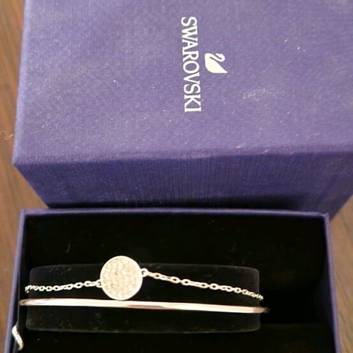 Swarowski double silver bracelet like new