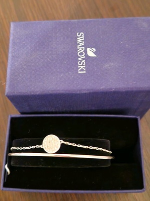 Swarowski double silver bracelet like new