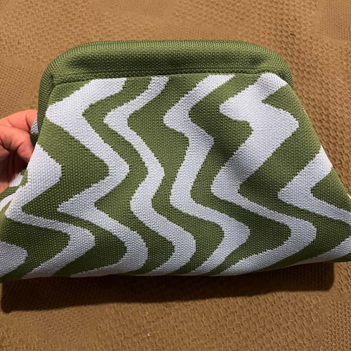 Knit clutch bag Shein new, blue and green
