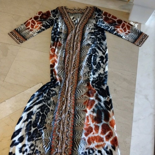 Caftan dress medium like new with unique pattern and color combinations