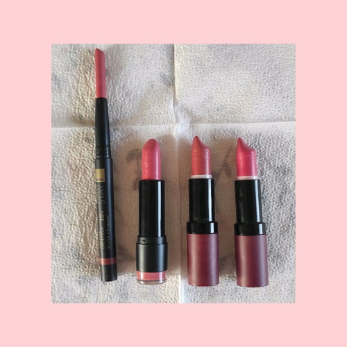 Lipsticks used, pack of 4 coral shades