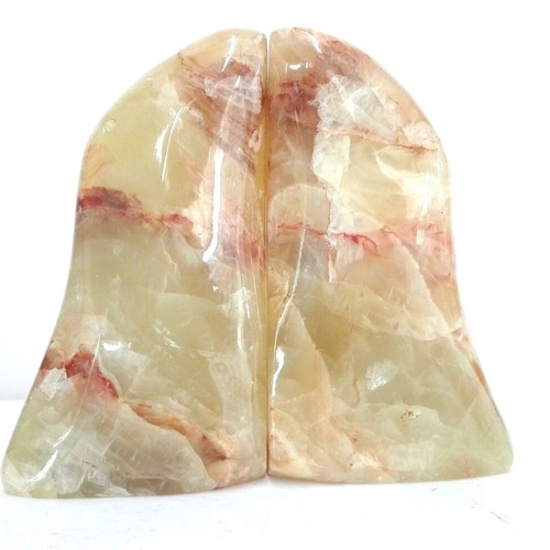 Green Onyx Bookends set of two used, mountain shape, 18.5 cm