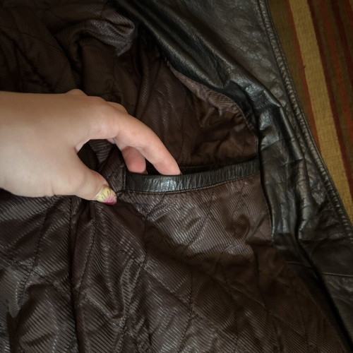 Leather jacket new with matching belt, unisex, black