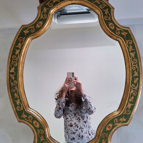 Handmade marquetry mirror like new