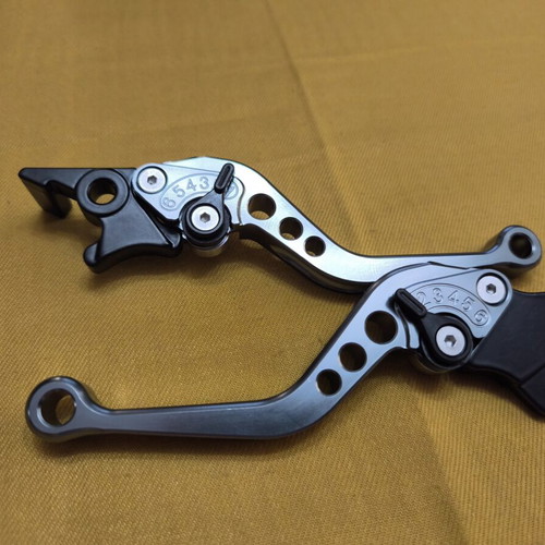 Adjustable levers for motorcycles or scooters new, gray titanium