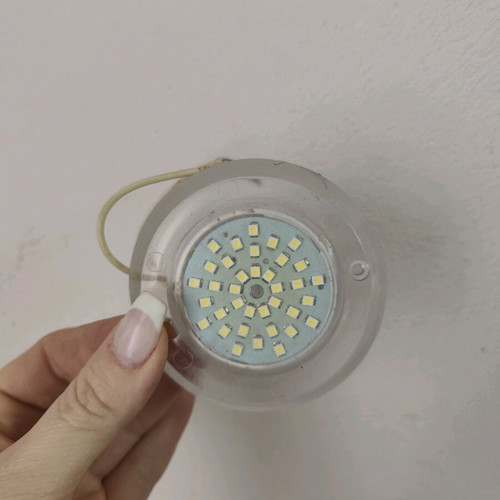 Led spot 12v used, waterproof with transparent frame for boats