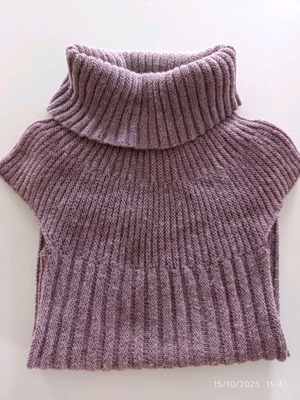 Mini knitted sleeveless turtleneck dress like new, pink, wool mohair
