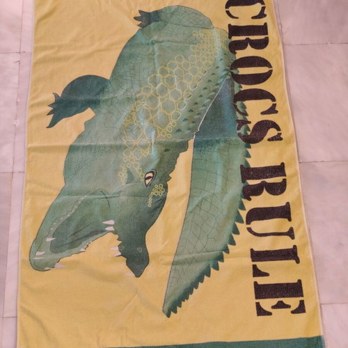 Beach towel used with Australia Crocs Rule print