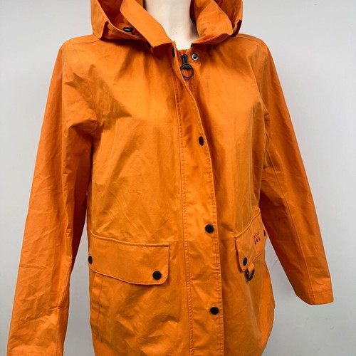 Barbour Women Hoody Jacket used, size 42, orange, waterproof