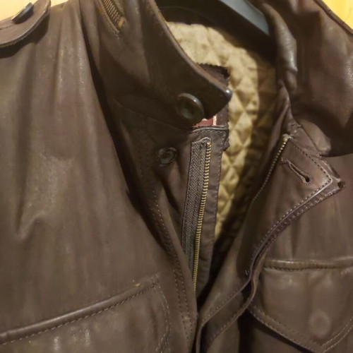 Malboro Classics vintage leather field jacket (M-65) like new brown