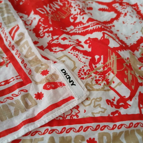 DKNY scarf like new, cotton 45x45cm with vibrant colors