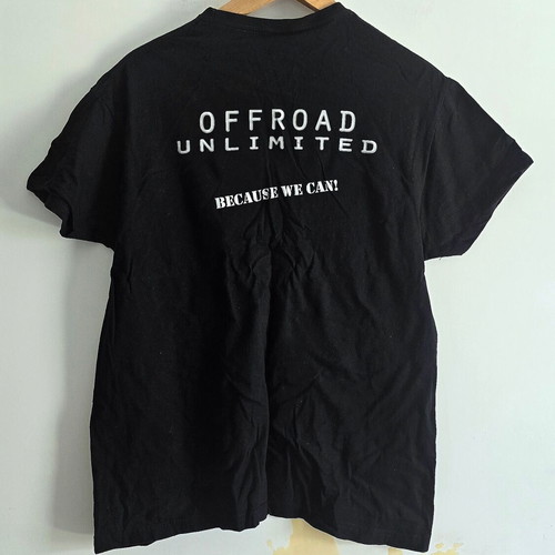 Collectible offroad adventure T-shirt, unisex, black and white, size S