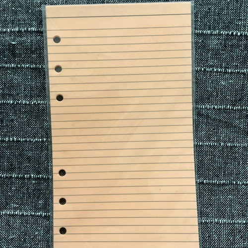 Personal refill paper with lines, 9.5 x 17 cm, pack of 6