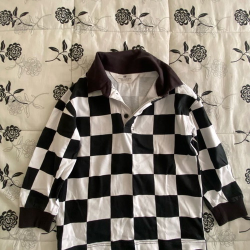 H&M Kids Long-Sleeve Shirt new, black and white, 104 cm