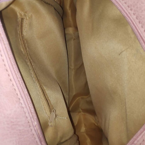 Women's backpack set with gold studs and wallet nude pink new