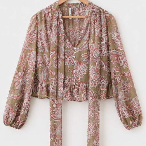 Amazing blouse with bow new, Mango, size M, red