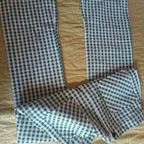 Mango green and white gingham pants like new, size S