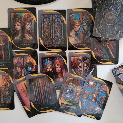 Two faces Tarot mini deck 78 cards like new, handmade