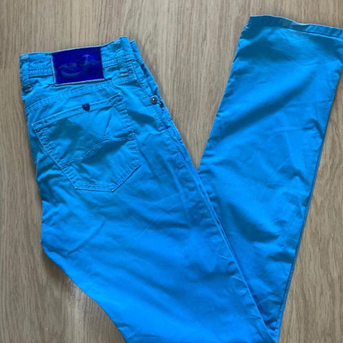 Jacob Cohen Style J688.C Bard Jeans Size 31 Light Blue Dark Blue Patch Like New