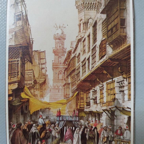 Vintage Egypt Carte Postale Wedding Procession by David Roberts
