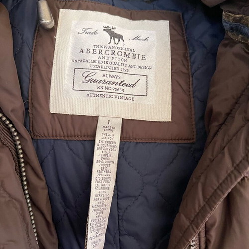 Abercrombie & Fitch brown down coat L like new