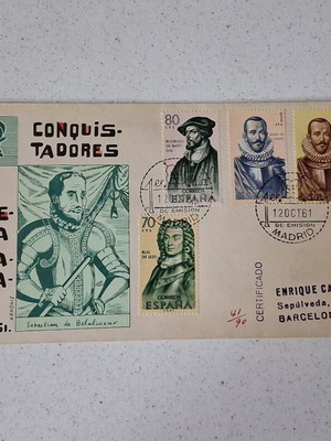 First Day Cover FDC "Conquistadores" Spain 1961 new