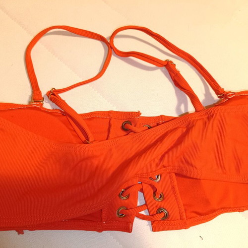 Bikini top orange like new, size M