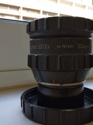 Moller Anamorphot 32/2x anamorphic lens used, German origin