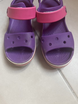 Crocs J2 purple sandals, like new