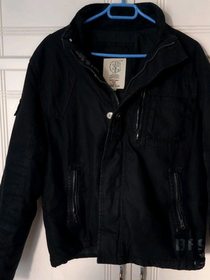BH Windbreaker Jacket Like New With Hood Black Large - XL