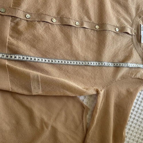 Zara cardigan and blouse set, beige and gold